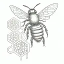 fineline bee and honeycomb tattoo for fore arm tattoo design idea