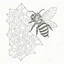 fineline bee and honeycomb tattoo for fore arm tattoo design idea