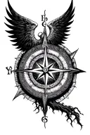 viking compass surrounding yggdrasil the worldtree tattoo design idea