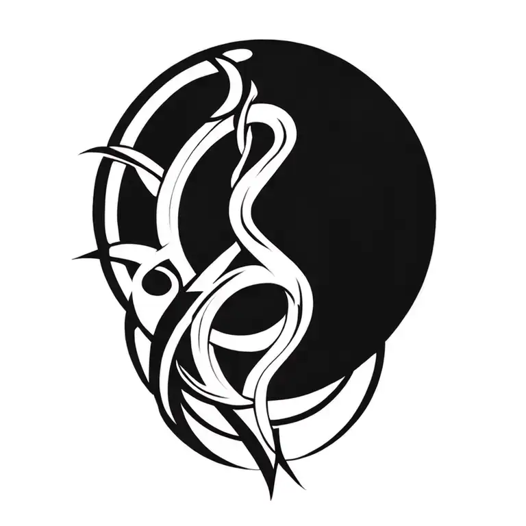 wisdom and light symbol intertwined tattoo design idea