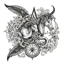 Combination of the symbol of Aries and Virgo tattoo design idea