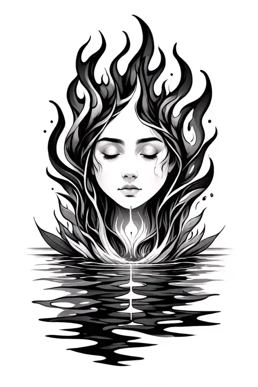 Empath fire water earth air tattoo design idea