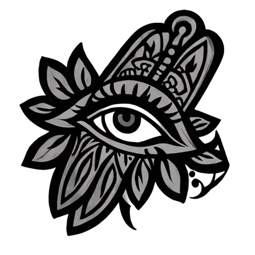 hamsa with all seeing eye tattoo design idea