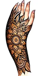 mandala black negative space filled withsmall twinkle embellishments.  more tattoo design idea