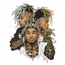 XXXTentacion and Juice Wrld face as one tattoo design idea