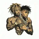 XXXTentacion and Juice Wrld face as one tattoo design idea