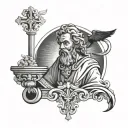 Saint Matthew with an ancla tattoo design idea