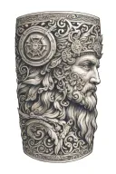 A sleeve tattoo merging elements of Greek mythology with modern technology, representing innovation and adaptability tattoo design idea