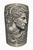 A sleeve tattoo merging elements of Greek mythology with modern technology, representing innovation and adaptability tattoo design idea