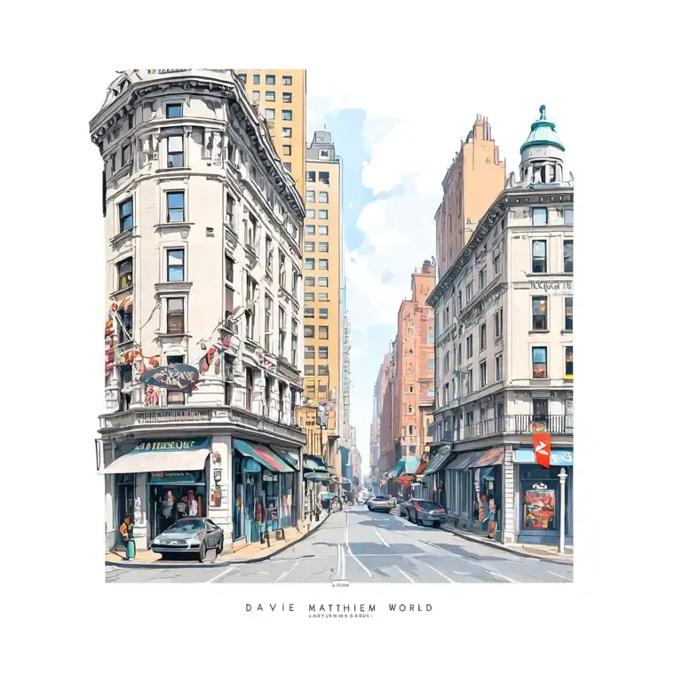 Dave Matthew's corner of grey street and the end of the world tattoo design idea