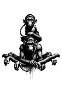 three wise monkey's  tattoo design idea