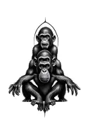 three wise monkey's  tattoo design idea