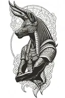 Anubis god tattoo design idea