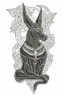 Anubis god tattoo design idea
