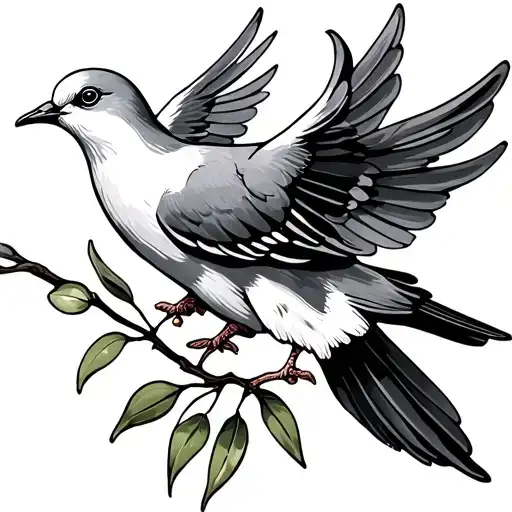 Dove And Olive Branch tattoo design idea