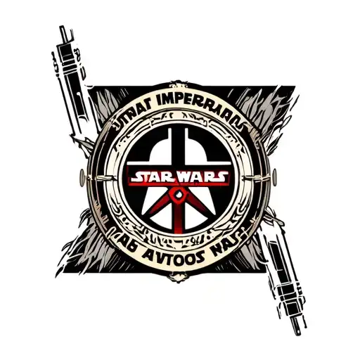 Star wars imperial logo surrounded tattoo design idea