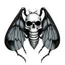 skull moth tattoo design idea