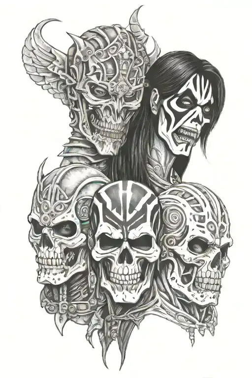 KISS, IRON MAIDEN, JUDAS PRIEST, GHOST, OZZY OSBOURNE tattoo design idea