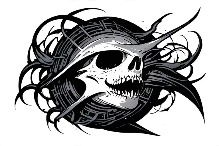 cyber sigilism tattoo design idea