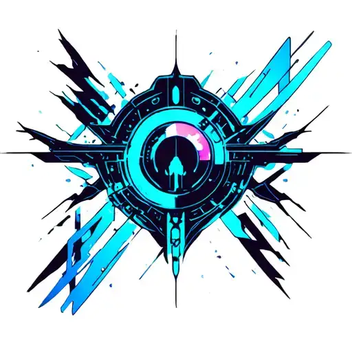 cyber sigilism tattoo design idea