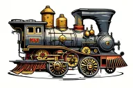 steam train engine tattoo design idea