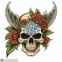 Ukrainian Skull tattoo design idea