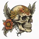 Ukrainian Skull tattoo design idea