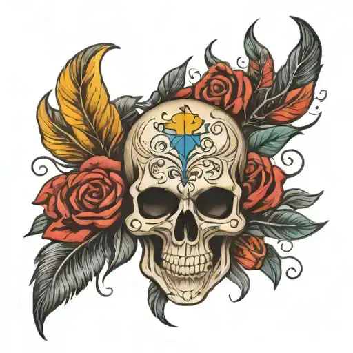 Ukrainian Skull tattoo design idea