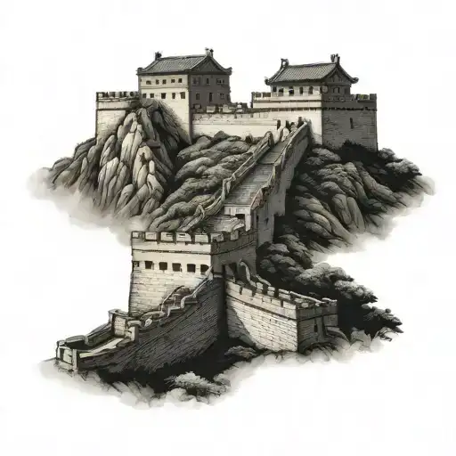 Great Wall of China The main facade of tattoo design idea