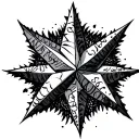 8 -pointed star and a writing in Mapudungun tattoo design idea