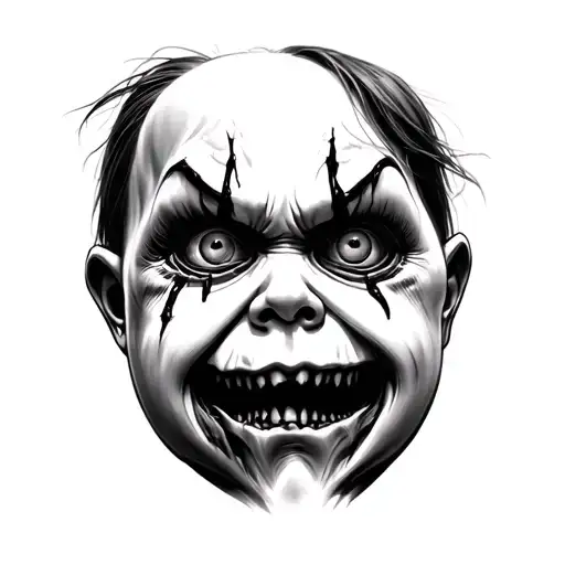 chucky ghost face tattoo design idea
