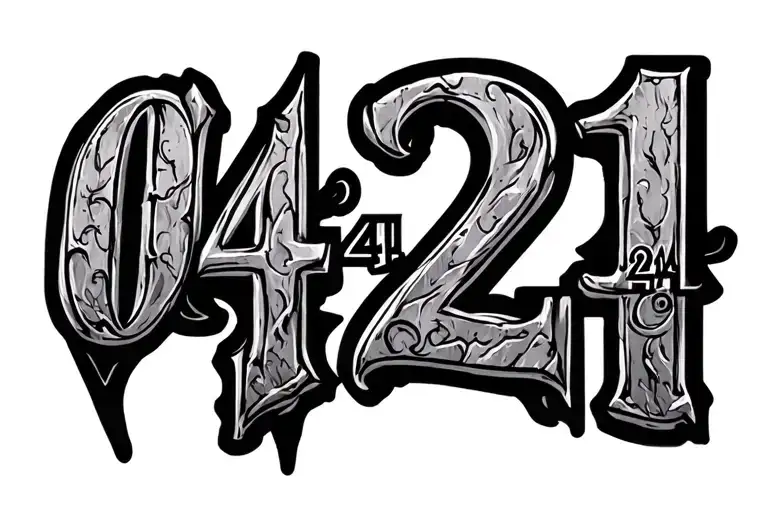 "04•24•2021" grave stone tattoo design idea