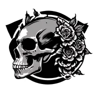 side profile skull gothic  tattoo design idea