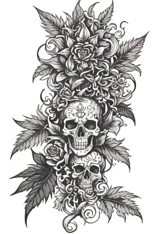 blackout marijuana sleeve tattoo tattoo design idea