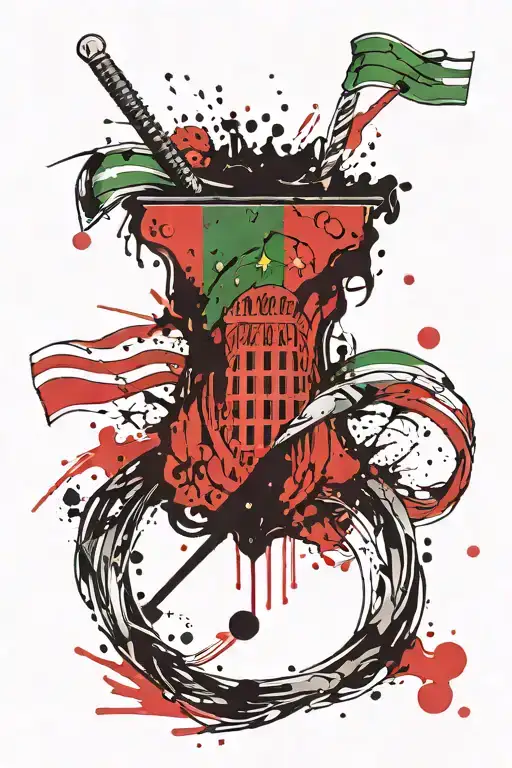 flag of hungary flag inside tattoo design idea