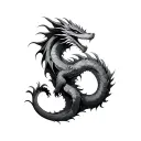 Dragon wraps around your arm tattoo design idea
