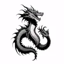 Dragon wraps around your arm tattoo design idea