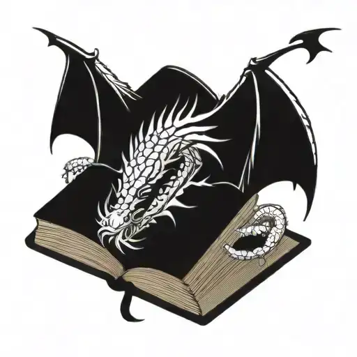 Dragon books tattoo design idea