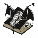 Dragon books tattoo design idea