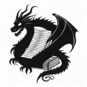 Dragon books tattoo design idea