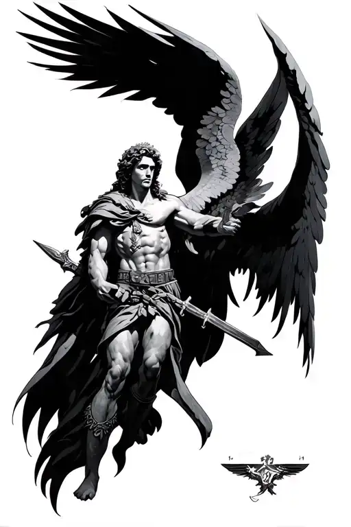archangel st michael army tattoo design idea