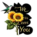 "We Love You" sunflowers and hummingbird tattoo design idea
