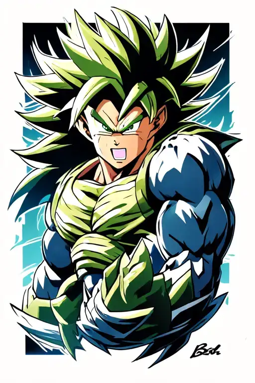 Broly going legendary super tattoo design idea