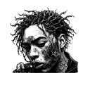 juice wrld 999 anxiety tattoo design idea