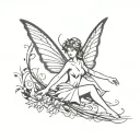 fairy flying tattoo design idea