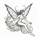 fairy flying tattoo design idea