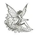 fairy flying tattoo design idea
