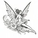 fairy flying tattoo design idea