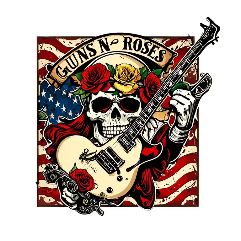 guns n roses band old school tatto style tattoo tattoo design idea