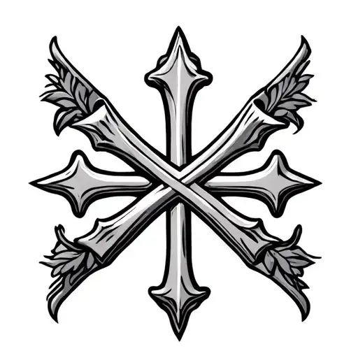 Chi Rho catholic emblem inside tattoo design idea